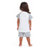 Girls summer pajama set Cat t-shirt + Grey shorts